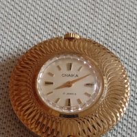 Стар механичен часовник бижу CHAIKA 17 JEWELS с позлатена рамка за КОЛЕКЦИЯ 43087, снимка 3 - Други ценни предмети - 43905587