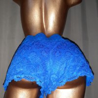 М Къси дантелени шорти/ панталони/ в синьо, снимка 2 - Къси панталони и бермуди - 37090082