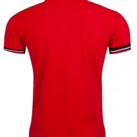 Мъжка тениска с яка 2101 бял, син и червен, снимка 5 - Тениски - 36959978