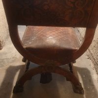 Стар рицарски стол със орнаменти., снимка 5 - Антикварни и старинни предмети - 38044943
