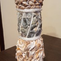 Ръчно изработени вази с натурал. морски материали , снимка 5 - Вази - 40620577
