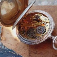 Сребърен джобен часовник,цветен емайл,1890, снимка 9 - Антикварни и старинни предмети - 43909408