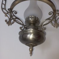 Красив метален , белгийски абажур, снимка 2 - Полилеи - 43436945