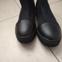 нови черни зимни боти с неопрен и дебела подметка , снимка 3 - Дамски боти - 44051434