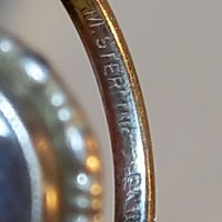 Стар английски сребърен пръстен с естествен камък , снимка 14 - Пръстени - 38107036