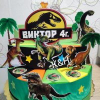 Картонена торта Динозаври , снимка 1 - Други - 40245139