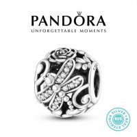 Талисман Pandora Пандора сребро 925 Dragonfly Perfection Ball. Колекция Amélie, снимка 1 - Гривни - 39568381