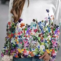 Уникален топ в бяло Пролет  , снимка 1 - Блузи с дълъг ръкав и пуловери - 44059341