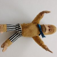 Стара играчка маймуна напълнена със слам , снимка 3 - Колекции - 43886650
