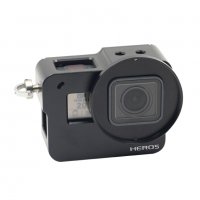 Рамка с UV филтър за GoPro Hero 5/6/7/NEW(2018), Алуминий, Черен, снимка 1 - Камери - 27778225