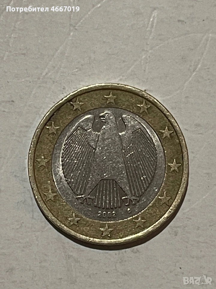 1 евро Германия 2002, снимка 1