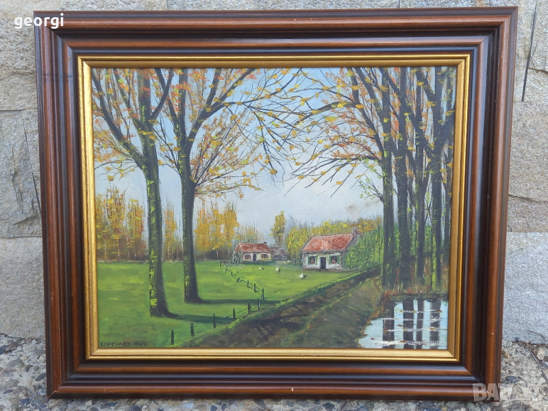 картина пейзаж върху платно , снимка 1