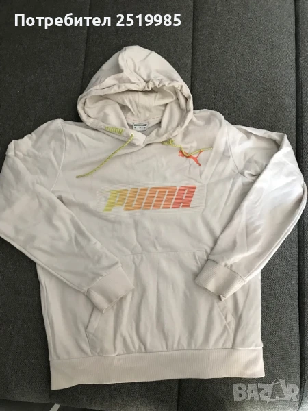 Оригинален бял суичър Puma, снимка 1