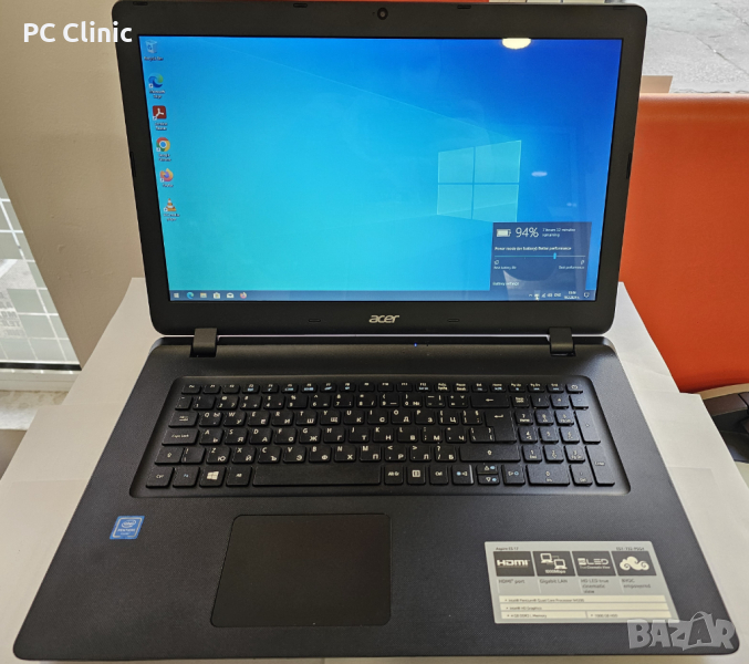 Acer ES 17 ES1-732-P5G4 Intel Pentium N4200 | 4GB DDR3L RAM | 256GB SSD | 17.3' | 6 месеца гаранция, снимка 1