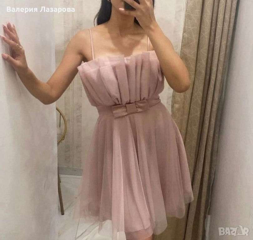 Розова рокля, М/Л размер, снимка 1