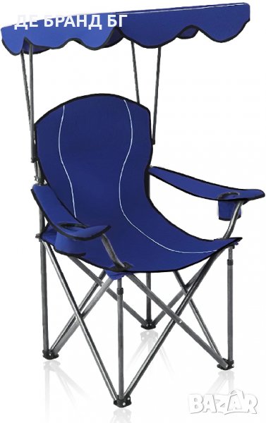 Сгъваем къмпинг стол със сенник и с чанта за съхранение E01CC-502 NAVY BLUE, снимка 1