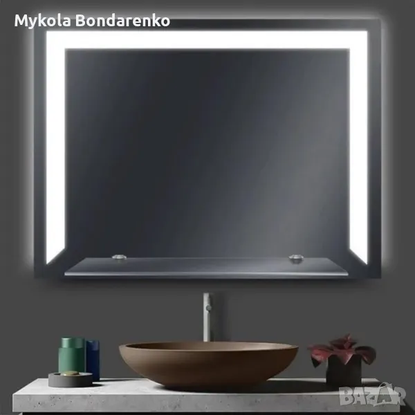 огледало с рафт с осветление и подгрев, снимка 1