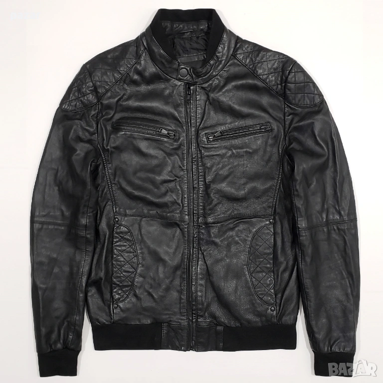 ZARA MAN Оригинално Мъжко Кожено Яке S-M, снимка 1