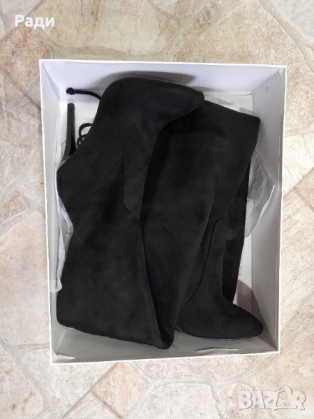Дамски ботуши черен  велур 65 см , снимка 1