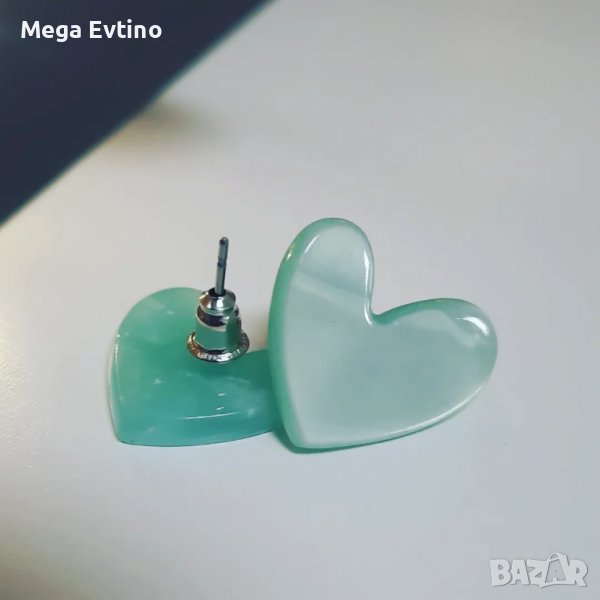 Дамски обеци сърца, различни цветове , снимка 1