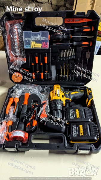 Акумулаторен ударен винтоверт DeWalt 24V 5Ah с 2 батерии Девалт 99част, снимка 1