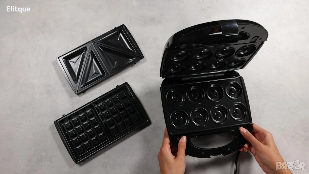 Тостер сандвич 750W,незалепващи и подвижни плочи,LED индикатор SOKANY SK-902, снимка 1