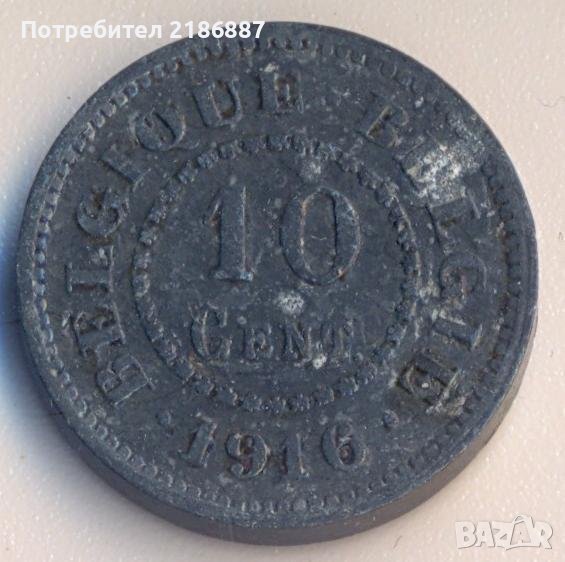 Немска Белгия 10 сантима 1916 година, снимка 1