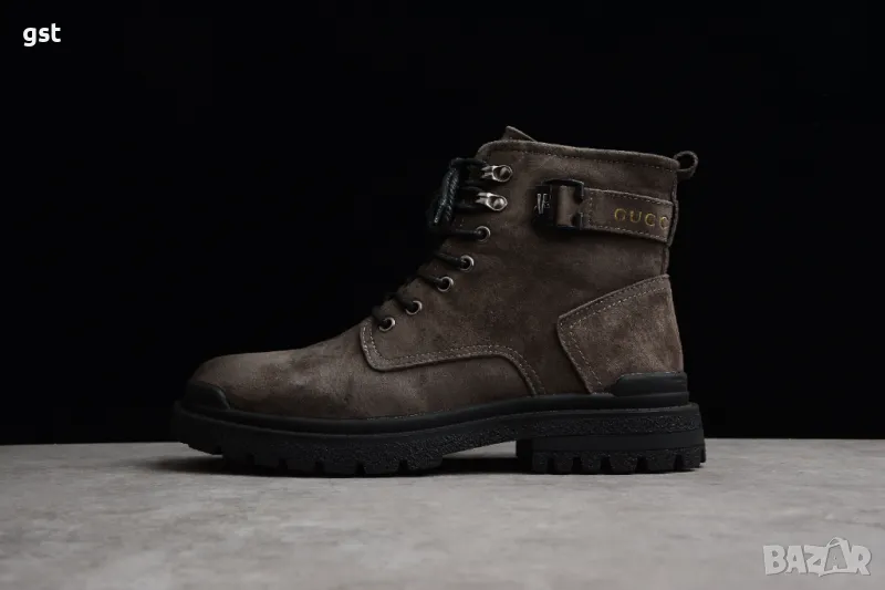 Редки Gucci High Top Shoes Calfskin Handmade Leather обувки мъжки дамски боти, снимка 1