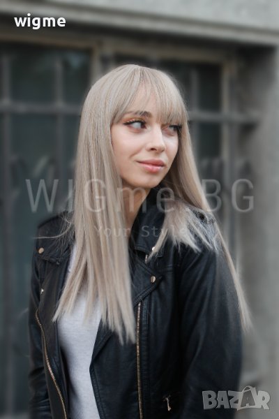 Дълга руса права перука с бретон Валерия, снимка 1