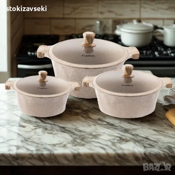 Материал: Лят алуминий (Die-Cast Aluminium); Покритие: Гранитно, незалепващо; Капсулирано дъно: Подх, снимка 1