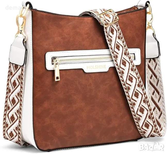 Дамска чанта през рамо molshine с подвижна регулируема широка каишка, снимка 1