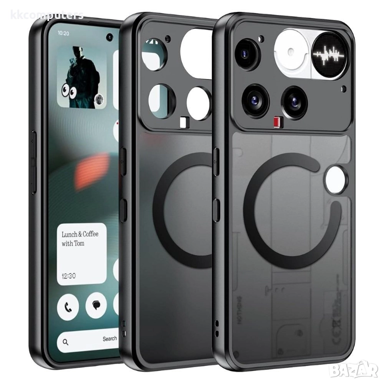 Магнитен калъф за Nothing Phone (3) 5G- Матов PC гръб, TPU рамка, MagSafe, Прахоустойчив, Вкл Протек, снимка 1