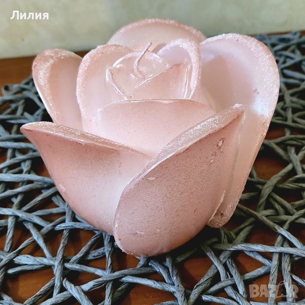 3D свещи - Розова роза, снимка 1