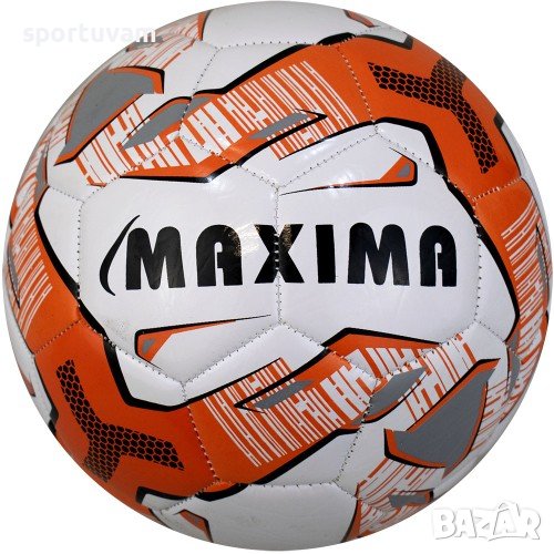 Футболна топка MAXIMA, Soft vinil, Бял- оранжев, Размер 5, снимка 1