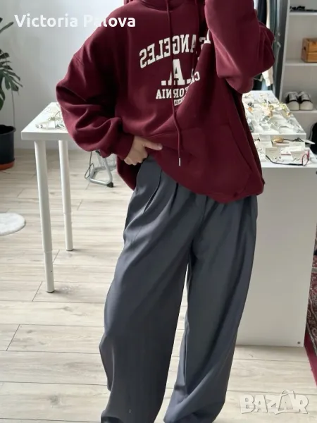 Обемен суитчър /худи HARVARD бордо унисекс, снимка 1