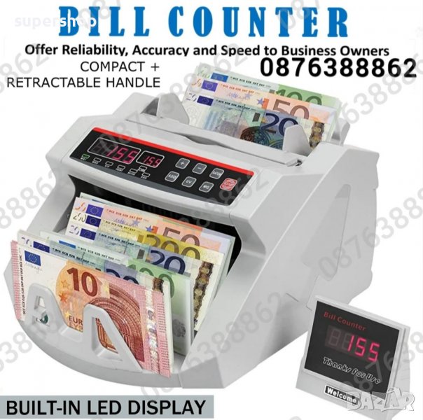 ПРОМО! Машина за броене на пари, Банкнотоброячна машина Bill Counter, снимка 1