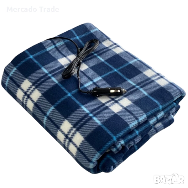 Електрическо одеяло за кола Mercado Trade, 12V, Син, снимка 1