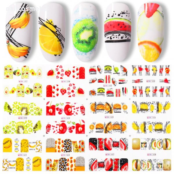 ВОДНИ СТИКЕРИ ЗА МАНИКЮР 12 В 1 - 06, снимка 1