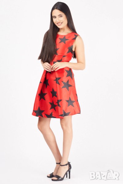 Нова червена рокля със звезди , снимка 1