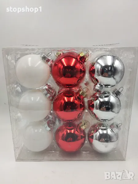 Стъклени Коледни топки украса Christmas 5.7см , снимка 1
