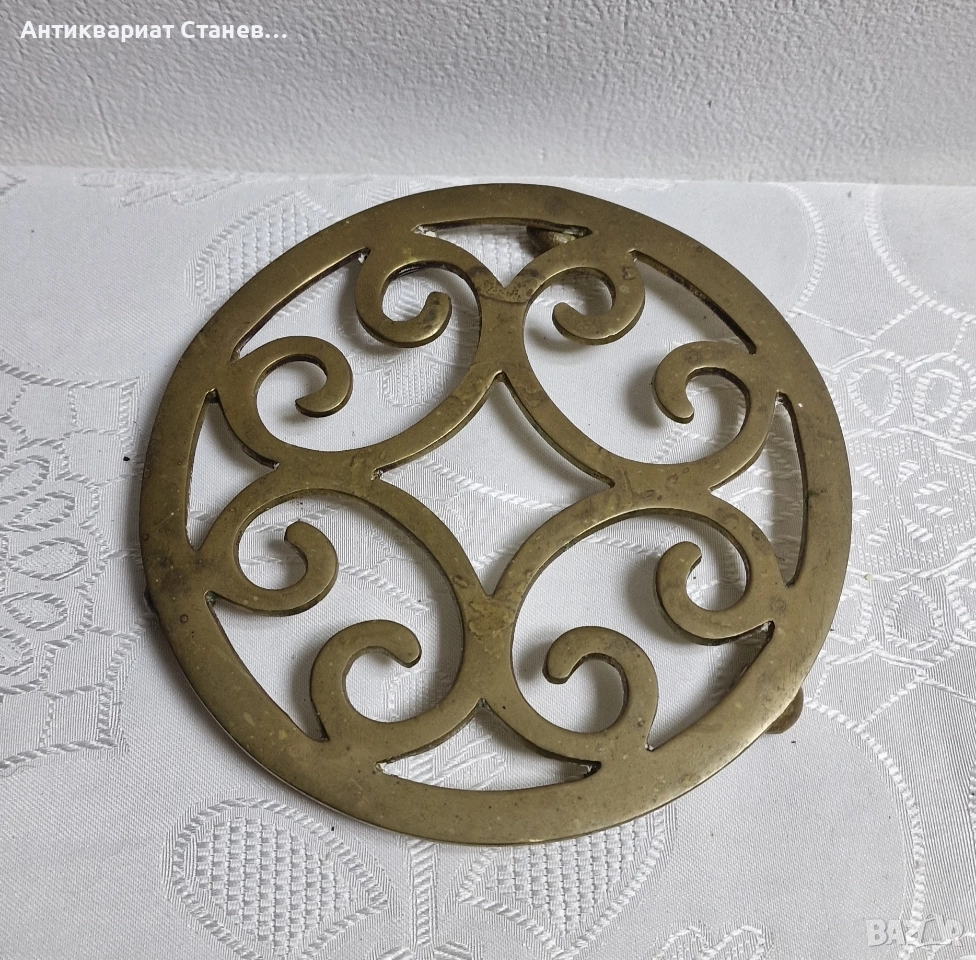 Месингова поставка за топло сервиране , снимка 1