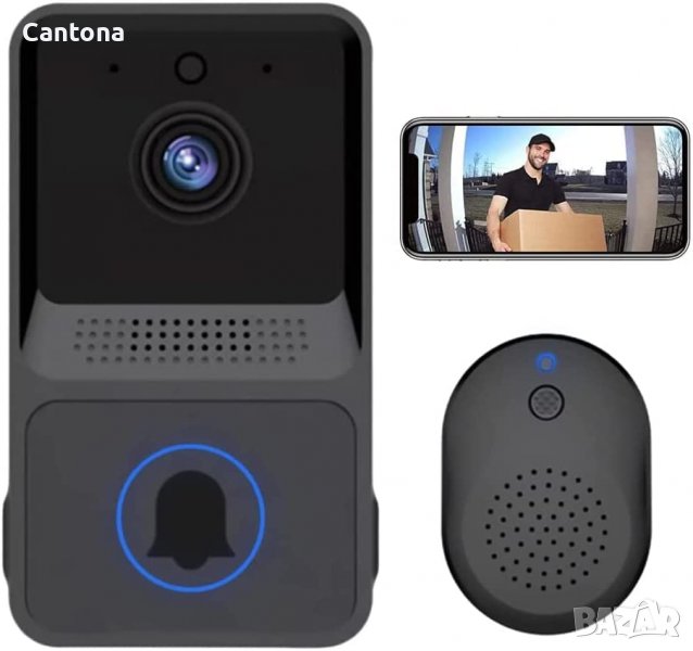 Smart Video звънец, управление с APP, USB станция, нощно виждане, двупосочен разговор, HD, снимка 1