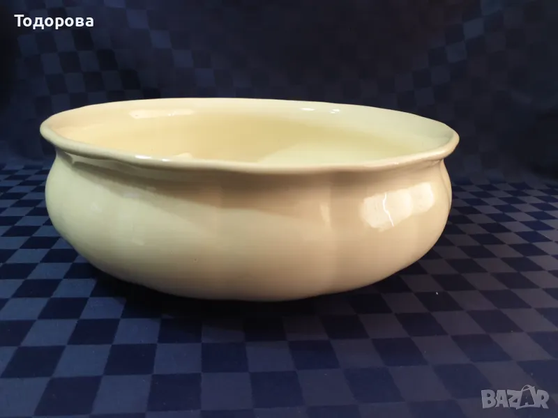 Голям масивен старинен порцеланов леген , снимка 1