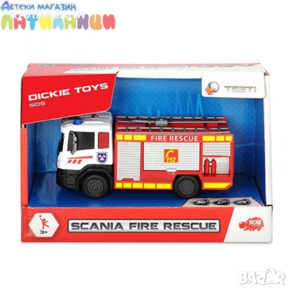 Пожарен камион със светлинни и звукови ефекти DICKIE 203712016038, снимка 1