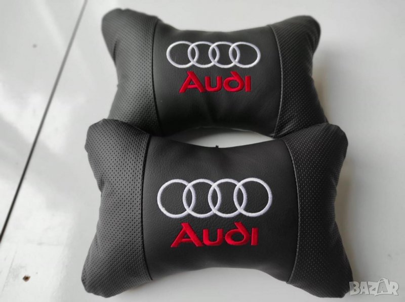 възглавнички за автомобил Audi Ауди бродирани Кожа 2 броя, снимка 1