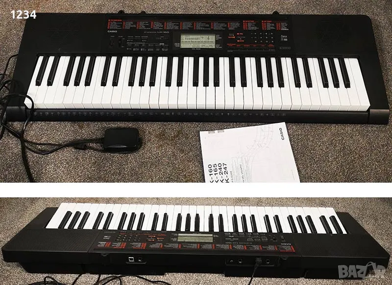 синтезатор клавир CASIO LK-160 пиано с плътни светещи клавиши 5 октави USB, снимка 1