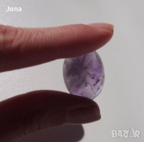 Естествен полускъпоценен камък кабошон- аметист, снимка 3 - Колиета, медальони, синджири - 29501922