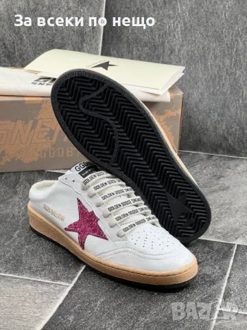 Golden Goose Дамски Бели Маратонки С Цикламена Звезда Естествена кожа👟Дамски Спортни Обувки КодE646, снимка 2 - Маратонки - 51002016