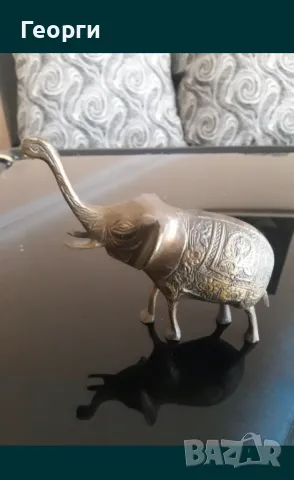 Красив бронзов слон-2, снимка 3 - Антикварни и старинни предмети - 50111392