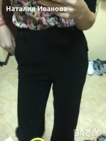 Черен панталон с широки крачули, снимка 1 - Панталони - 28184214